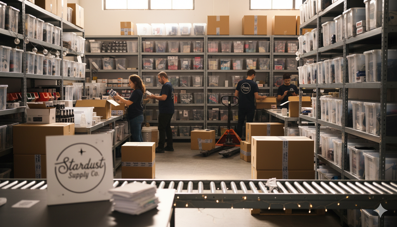 High-volume ecommerce warehouse operations.